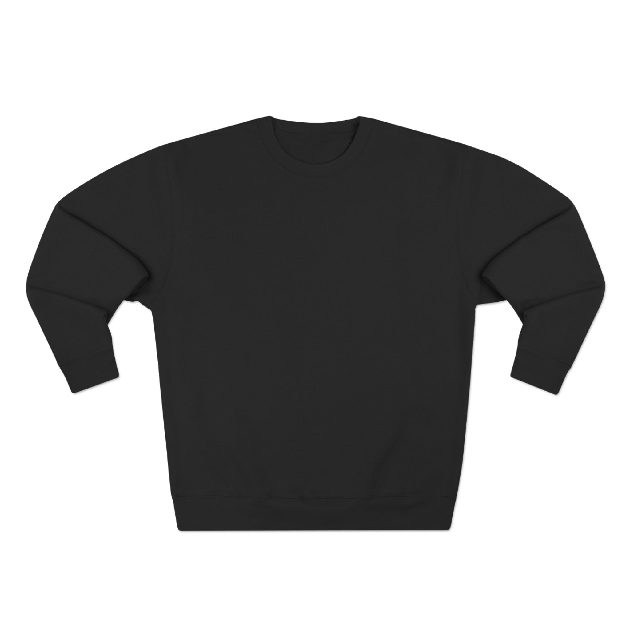 Men's Back Printed Minimalist Black Crew Neck Sweatshirt - INALLBLACK
