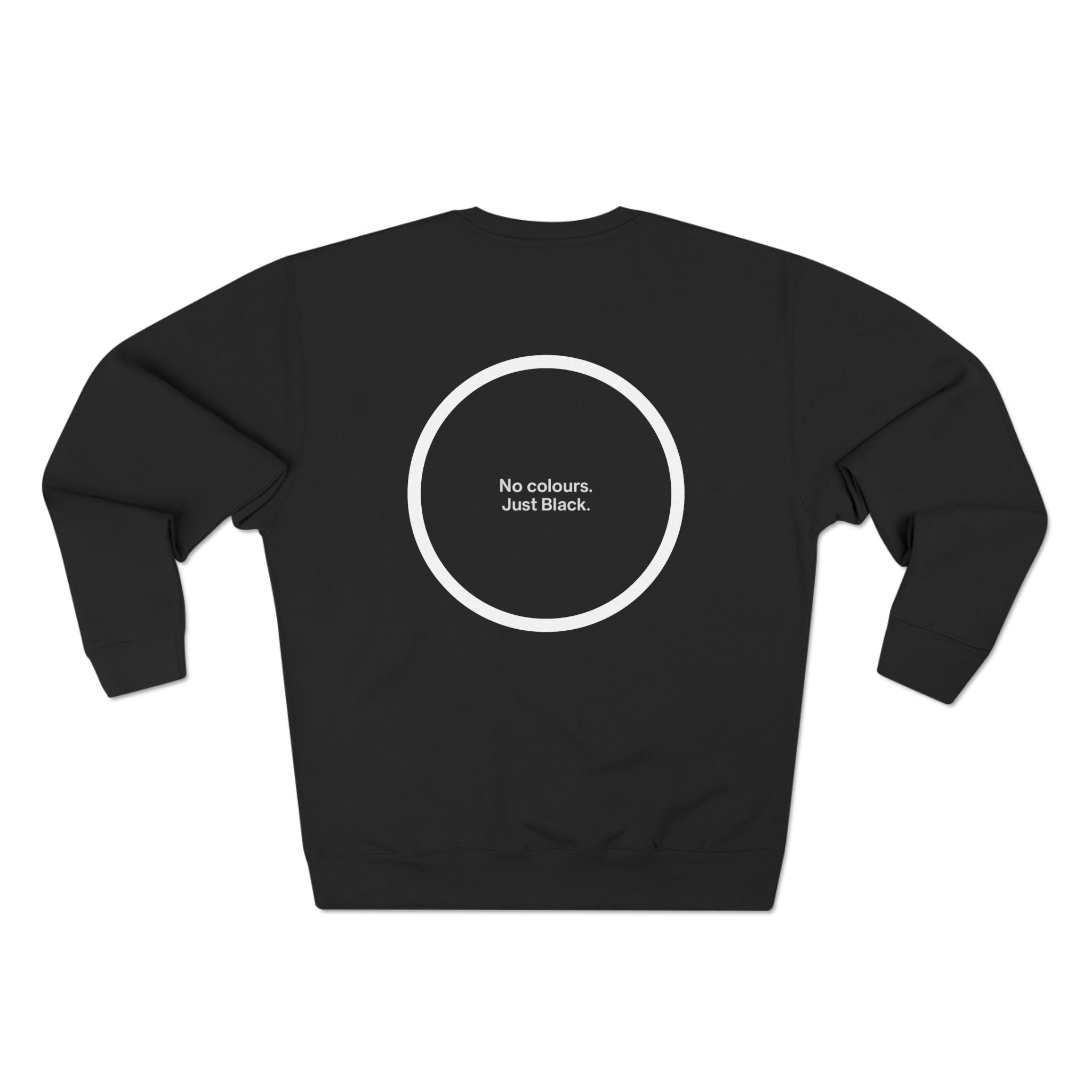 Men's Back Printed Minimalist Black Crew Neck Sweatshirt - INALLBLACK