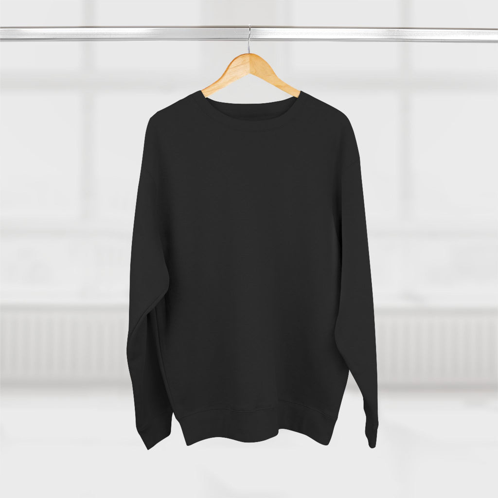 Men's Back Printed Minimalist Black Crew Neck Sweatshirt - INALLBLACK