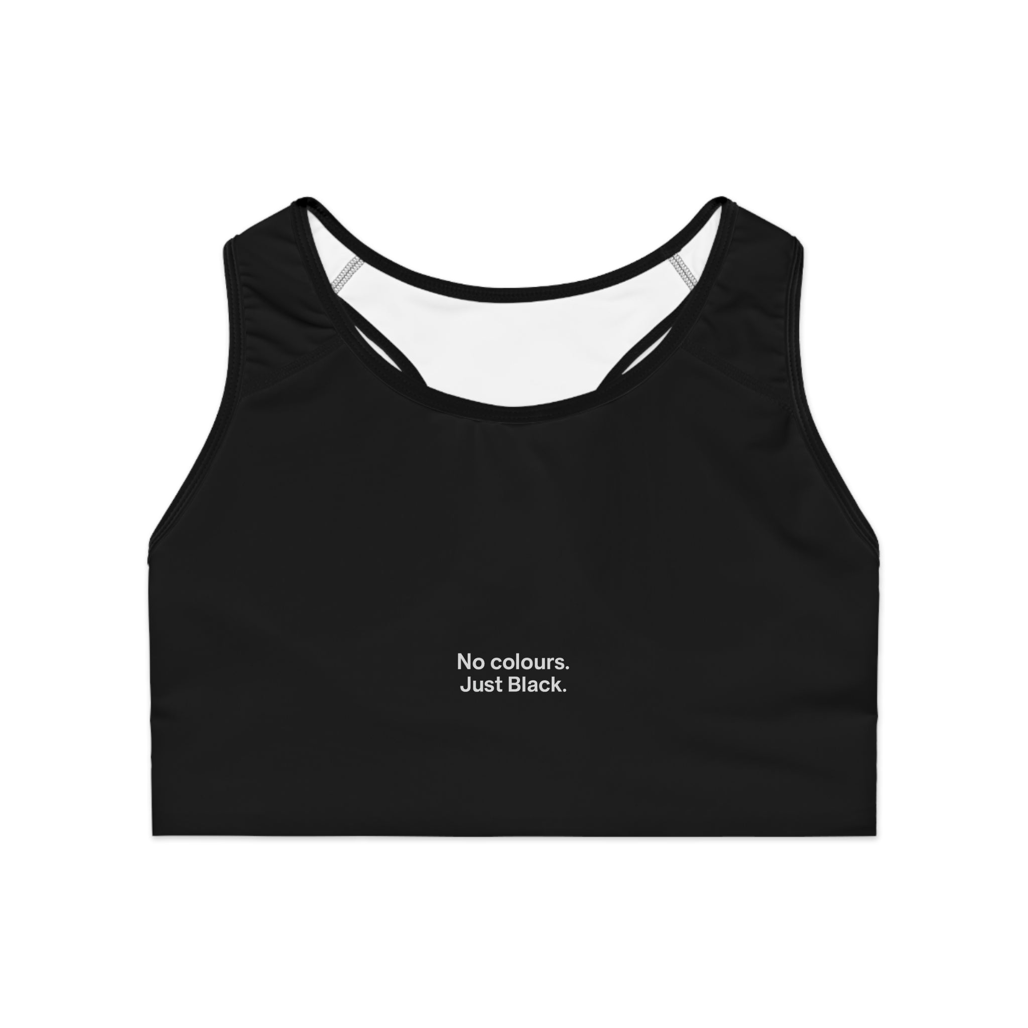 Minimalist Sports Bra - 'No Colours. Just Black.'  - INALLBLACK